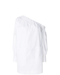 Белое платье с открытыми плечами от MSGM