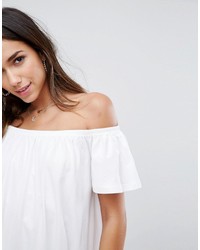 Белое платье с открытыми плечами от Asos