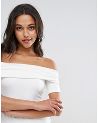 Белое платье с открытыми плечами от Asos