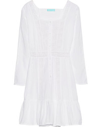 Белое платье с плиссированной юбкой крючком от Melissa Odabash