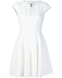 Белое платье с плиссированной юбкой от Halston