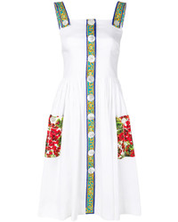 Белое платье с принтом от Dolce & Gabbana