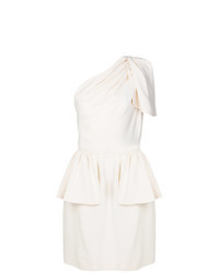 Белое платье с пышной юбкой с рюшами