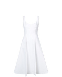 Белое платье с пышной юбкой от Khaite