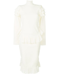 Белое платье с рюшами от Dsquared2