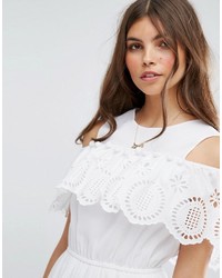 Белое платье с рюшами от Asos