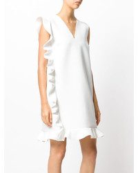 Белое платье с рюшами от MSGM