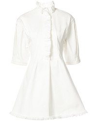Белое платье с рюшами от Sonia Rykiel