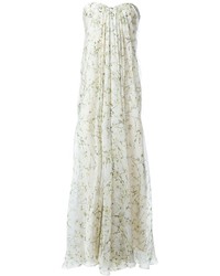 Белое платье с цветочным принтом от Alexander McQueen