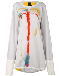Белое платье-свитер с принтом от Bernhard Willhelm