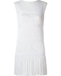 Белое платье-футляр c бахромой от OSKLEN