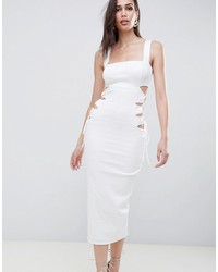 Белое платье-футляр с вырезом от ASOS DESIGN