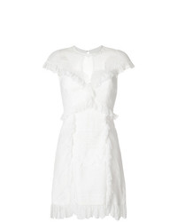 Белое платье-футляр с рюшами от Three floor