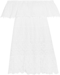 Белое повседневное платье крючком