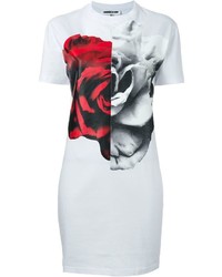 Белое повседневное платье с принтом от McQ by Alexander McQueen
