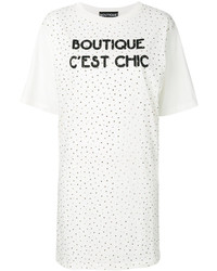 Белое повседневное платье с шипами от Moschino