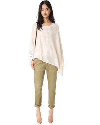 Белое пончо от White + Warren