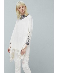 Белое пончо от Mango