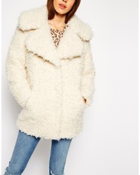 Женское белое пушистое пальто от Asos
