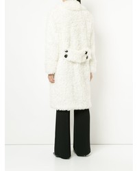 Женское белое пушистое пальто от Julia Davidian