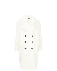 Женское белое пушистое пальто от Julia Davidian