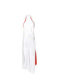 Белое сатиновое платье-макси
