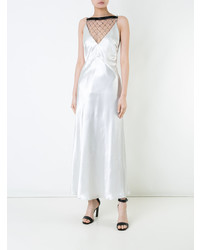 Белое сатиновое платье-макси от CHRISTOPHER ESBER