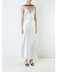 Белое сатиновое платье-макси от CHRISTOPHER ESBER
