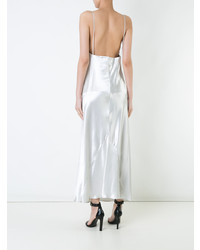 Белое сатиновое платье-макси от CHRISTOPHER ESBER