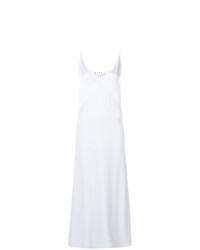 Белое сатиновое платье-макси от Marni