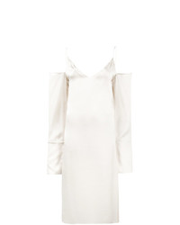 Белое сатиновое платье-миди от Michael Lo Sordo