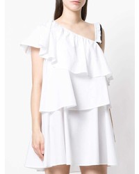 Белое свободное платье с рюшами от Au Jour Le Jour