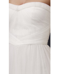 Белое шелковое вечернее платье от Monique Lhuillier