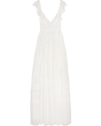 Белое шелковое вечернее платье от Needle & Thread