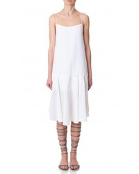 Белое шелковое платье-майка