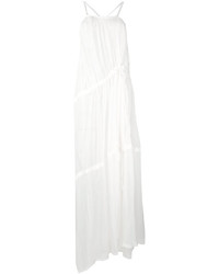 Белое шелковое платье-макси от Ann Demeulemeester