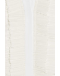 Белое шелковое платье-миди с рюшами от Givenchy