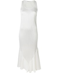 Белое шелковое платье-миди от Barbara Casasola