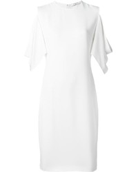 Белое шелковое платье с рюшами от Givenchy