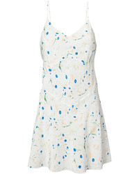 Белое шелковое платье с цветочным принтом от Lemaire