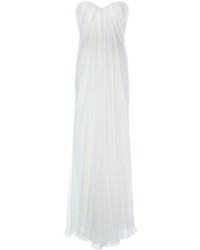 Белое шелковое платье от Alexander McQueen