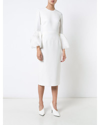 Белое шелковое платье от Roksanda