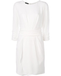 Белое шелковое платье от Emporio Armani