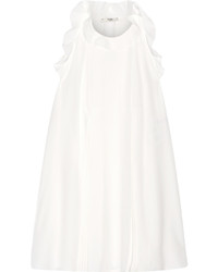 Белое шелковое платье от Fendi