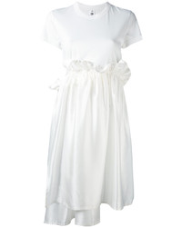 Белое шелковое повседневное платье