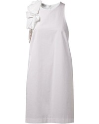Белое шифоновое платье прямого кроя от Brunello Cucinelli