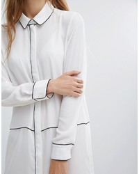 Белое шифоновое платье-рубашка от Selected
