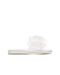 Белые босоножки на каблуке с цветочным принтом от Simone Rocha