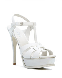 Женские белые босоножки от Saint Laurent