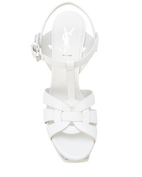 Женские белые босоножки от Saint Laurent